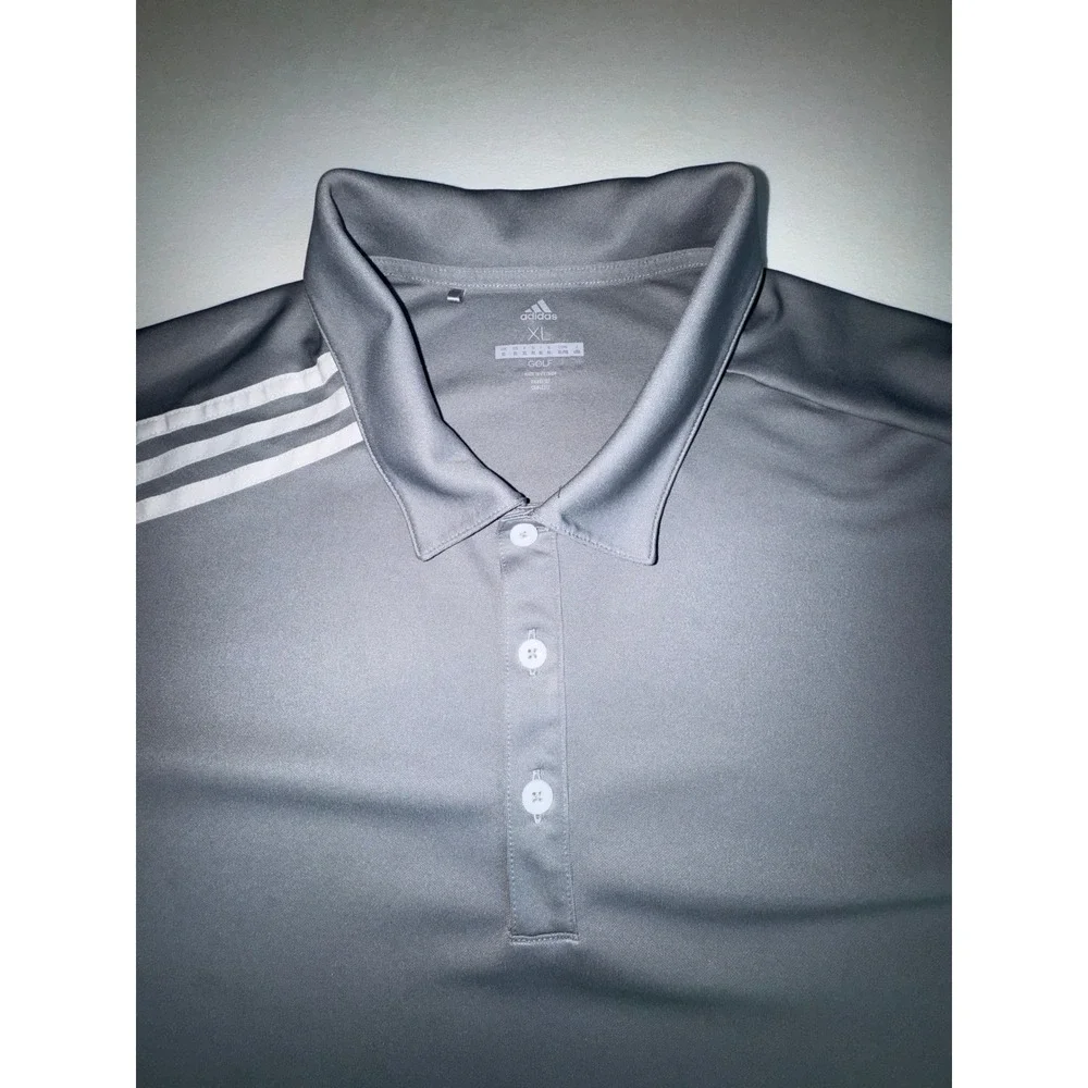 Adidas Golf Mens XL Gray Short Sleeve Performance Polo Shirt Athleisure Golfcore